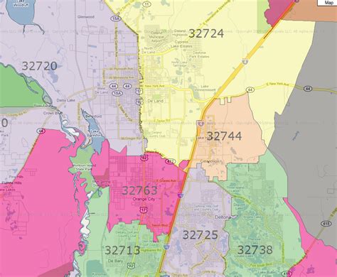 volusia county zip code map